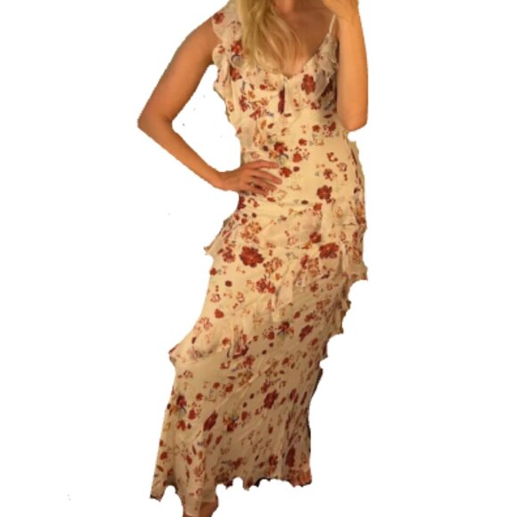 Brand New Let Me Be Sleeveless Ruffle Maxi Dress - Picture 9 of 9